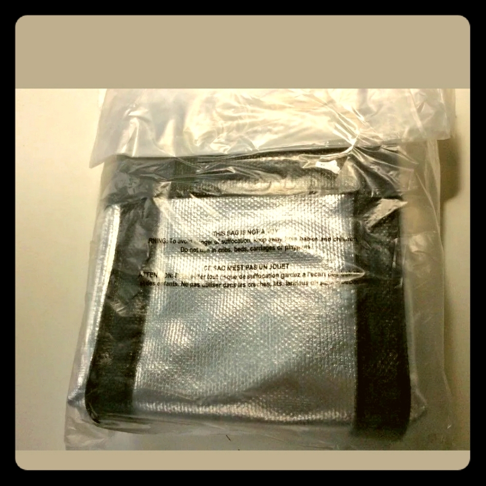 Victoria Secret Large Silver & Black Tote